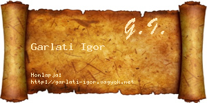 Garlati Igor névjegykártya